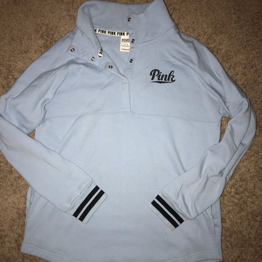 PINK Half Button Up Sweatshirt